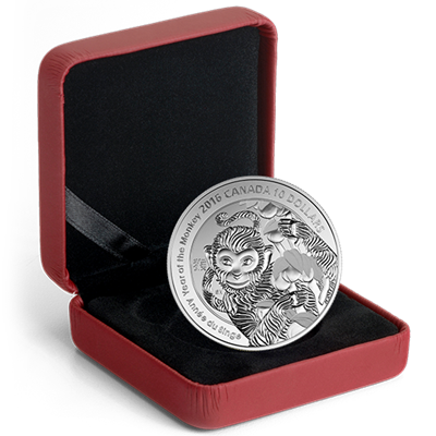 2016 $10 Fine Silver Coin - Year of the MONKEY - Click Image to Close